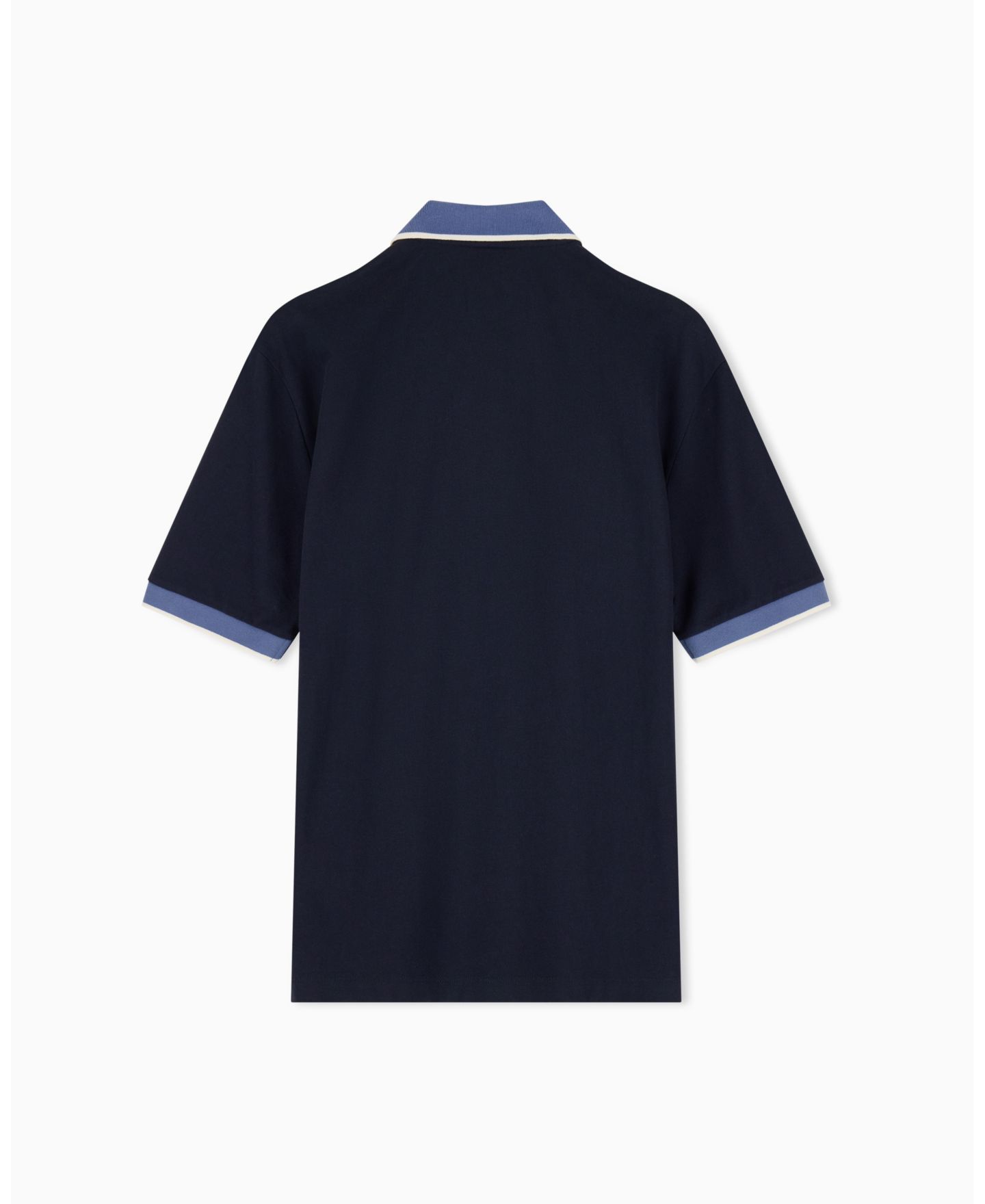 Мужское поло A|X Armani Exchange Pique Color Block Tipping Polo Shirt, цвет: Глубокий тёмно-синий — фото 3