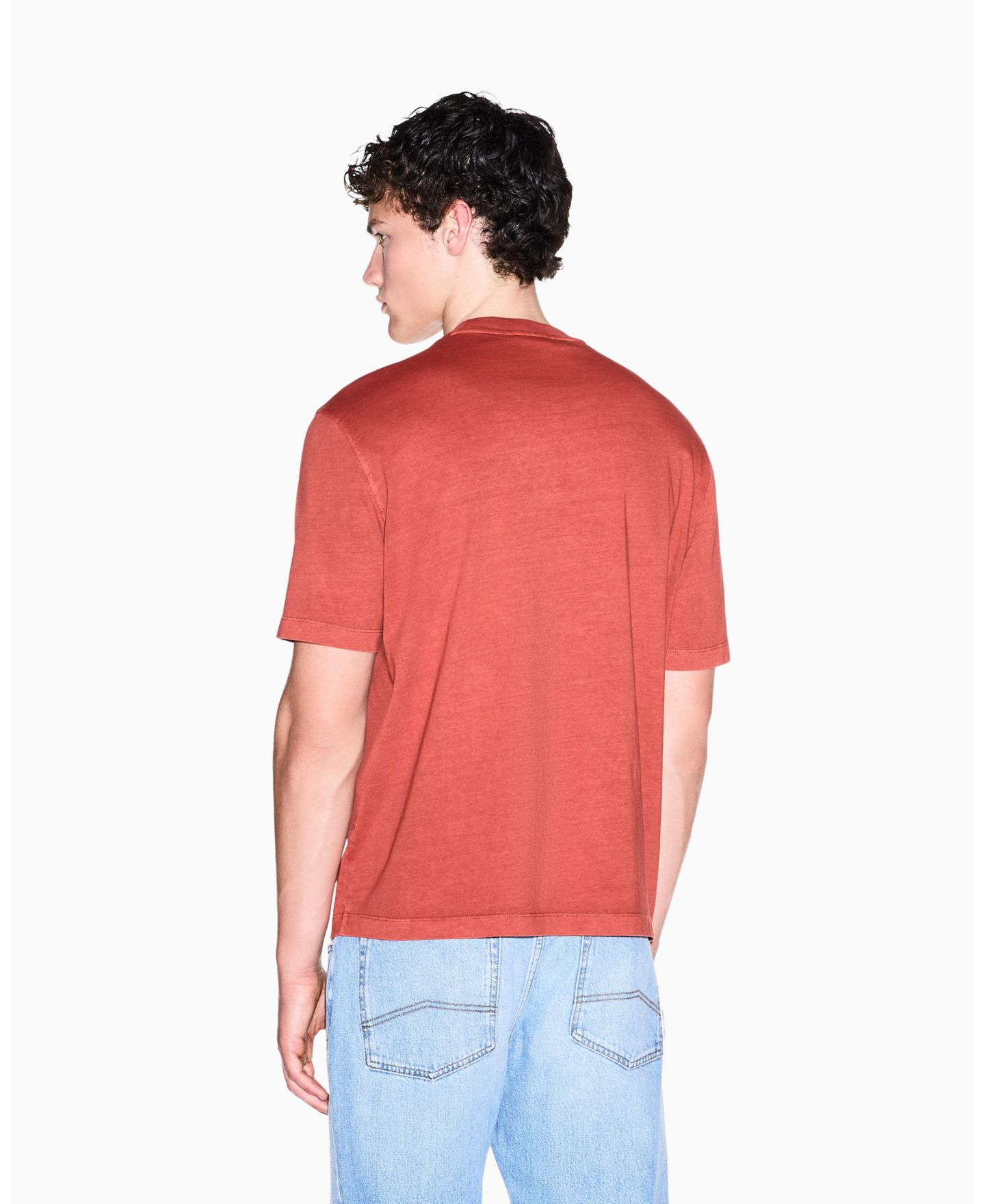 Мужская футболка A|X Armani Exchange Garment Dyed Vintage Wording, цвет: Bossa Nova — фото 4