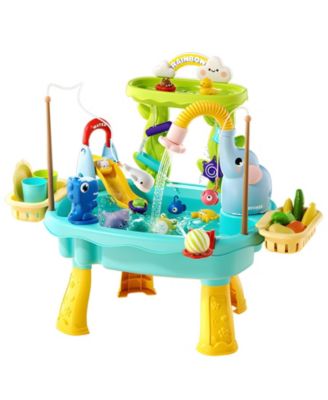 4-in-1 Water Table Sensory Electric Pump Faucet Kitchen Play Sinks Food Fishing