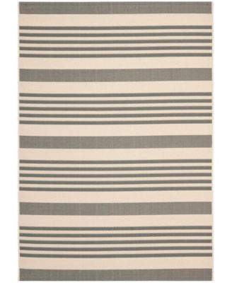 Courtyard CY6062 Gray and Bone 8' x 11' Outdoor Area Rug