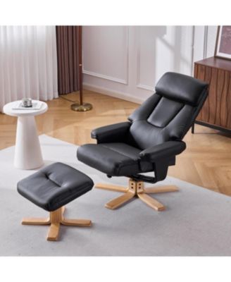 360degree(s) Swivel Accent Chair, with Upholstered Heated Massage, Ergonomic Lounge Recliner, with ottoma, for Bedroom, Office, Apartment