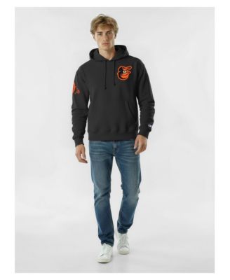 Men's Black Baltimore Orioles Reverse Weave Chenille Hoodie