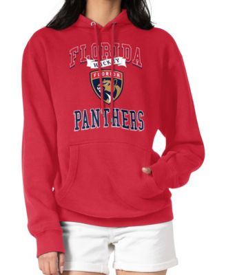 Women's Red Florida Panthers Team Logo Tri-Blend Fleece Pullover Hoodie