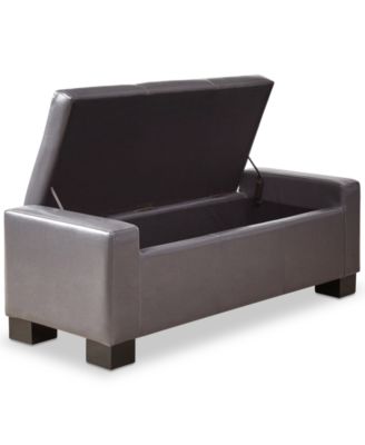 Clay Faux-Leather Storage Ottoman
