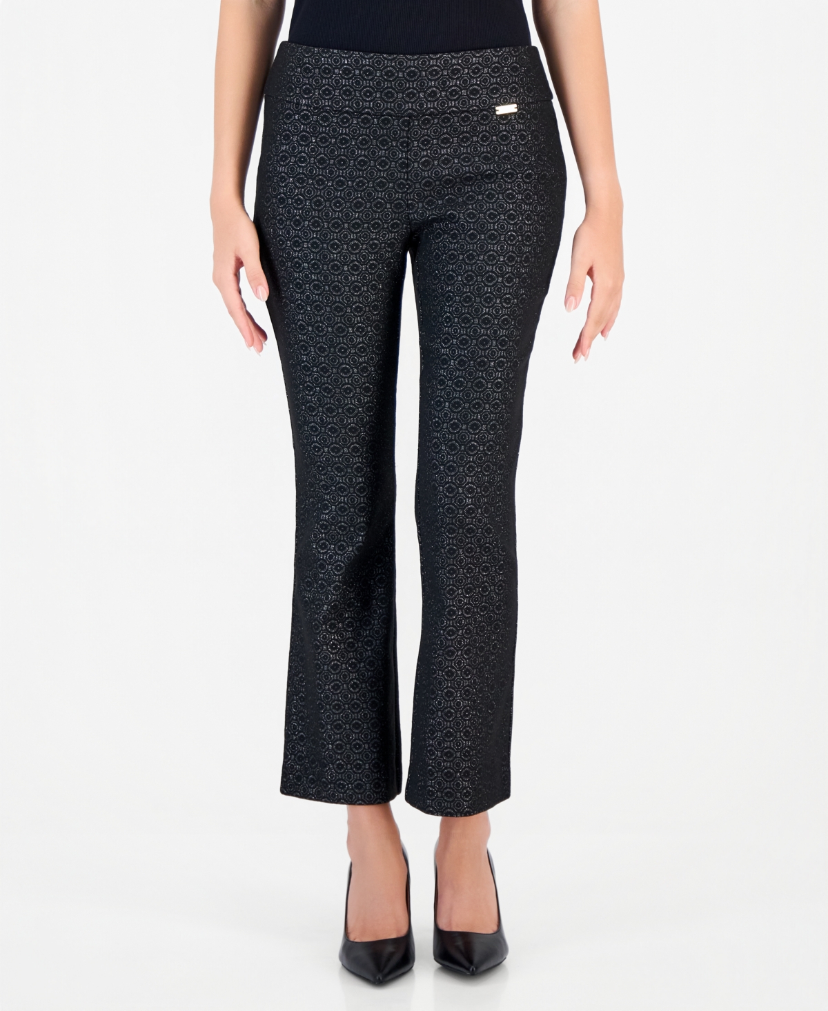 I.n.c. International Concepts Petite Jacquard Bootcut Pull-On Pants, Macy's Exclusive