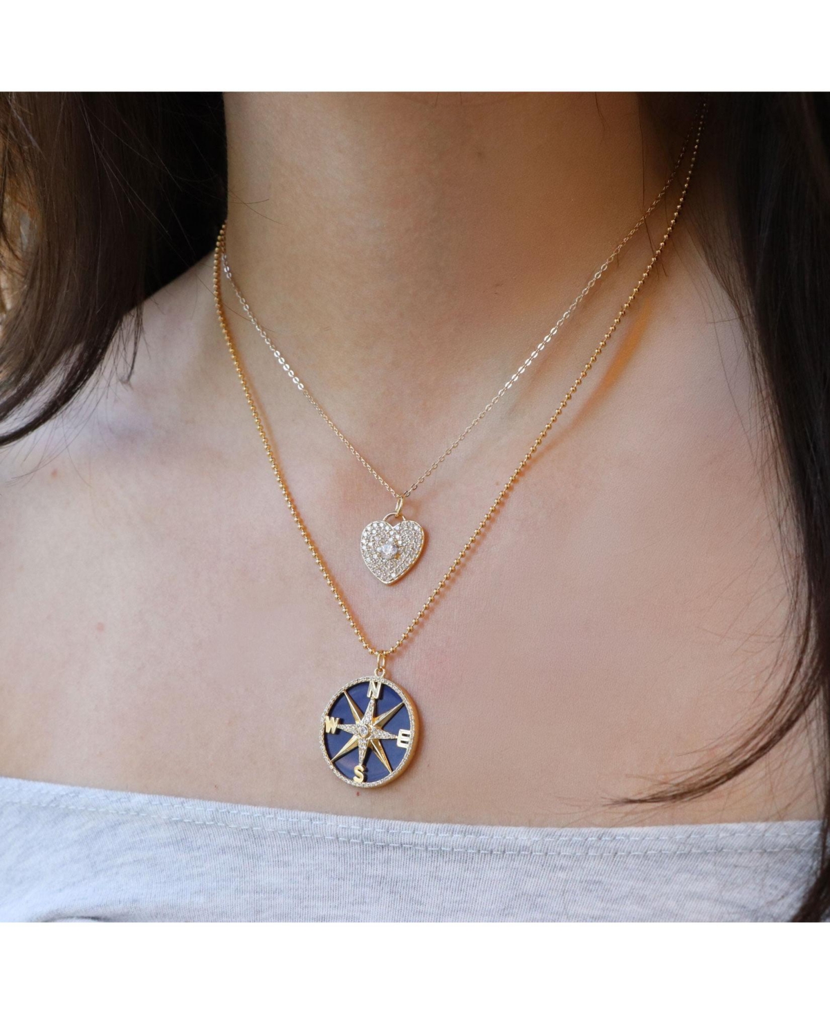 The Lovery Cz Heart Padlock Necklace 14K Gold Plated Sterling Silver