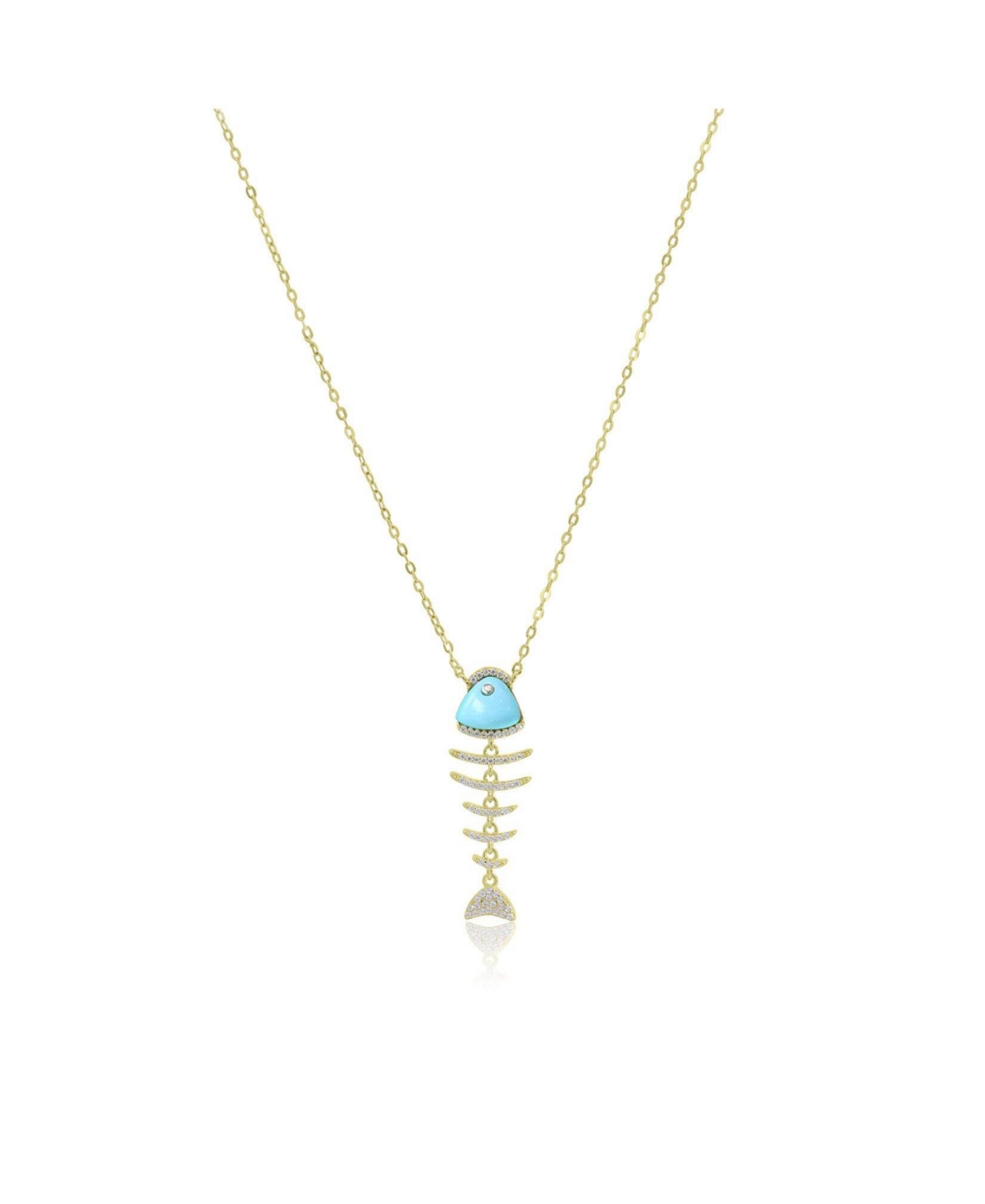 The Lovery Turquoise Fish Necklace 14K Gold-Plated Sterling Silver