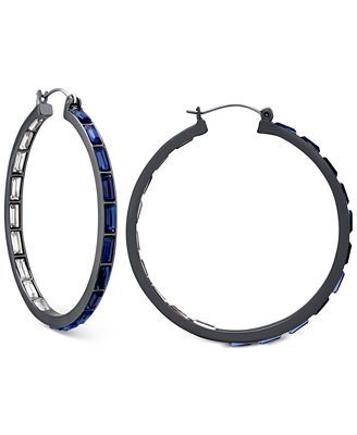 hoop hematite guess tone earrings stone