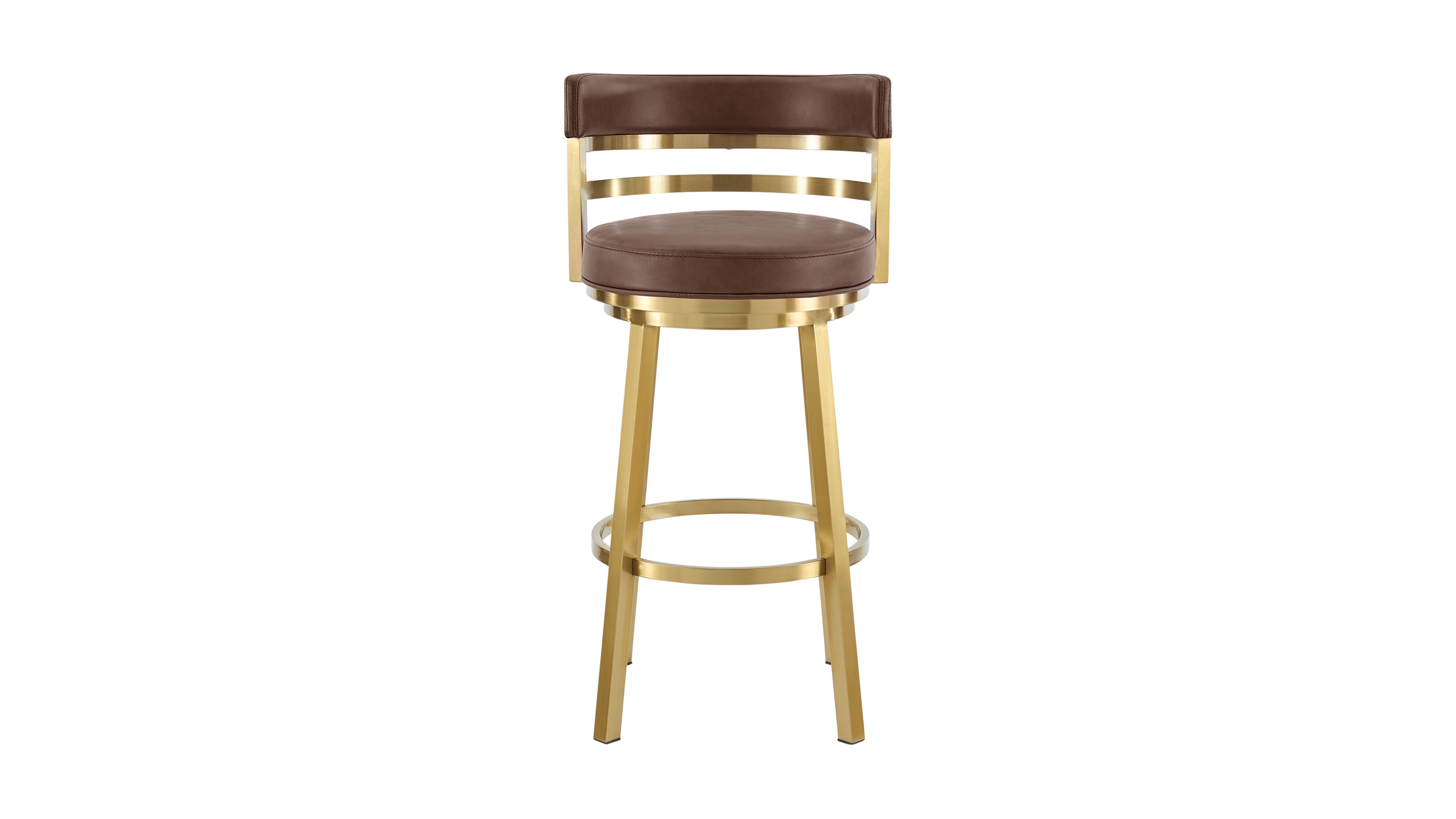 Armen Living Madrid 30" Faux Leather Swivel Bar Stool