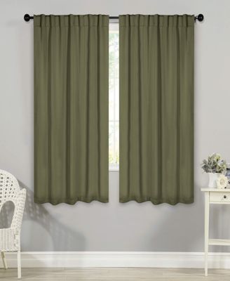 Solid Machine Washable Room Darkening Blackout Curtains with Back Tabs