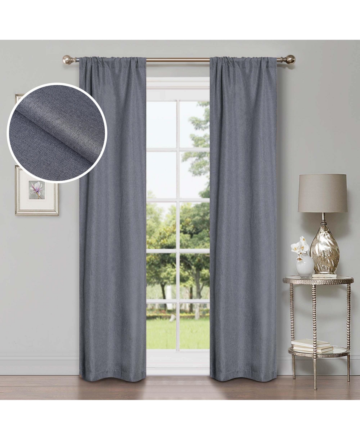 Superior Linen Semi Blackout Rod Pocket Washable Room Darkening Curtains