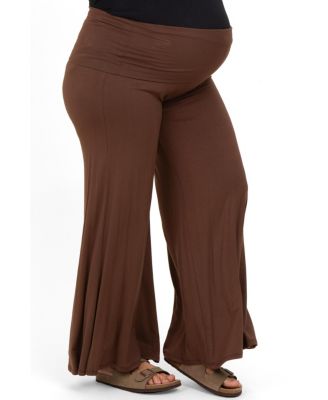 Plus Size Fold Over Waist Wide Leg Lounge Pants