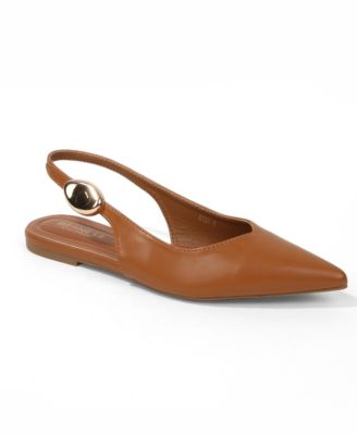Women's Reed Slingback Flats with Gold-Tone Accent