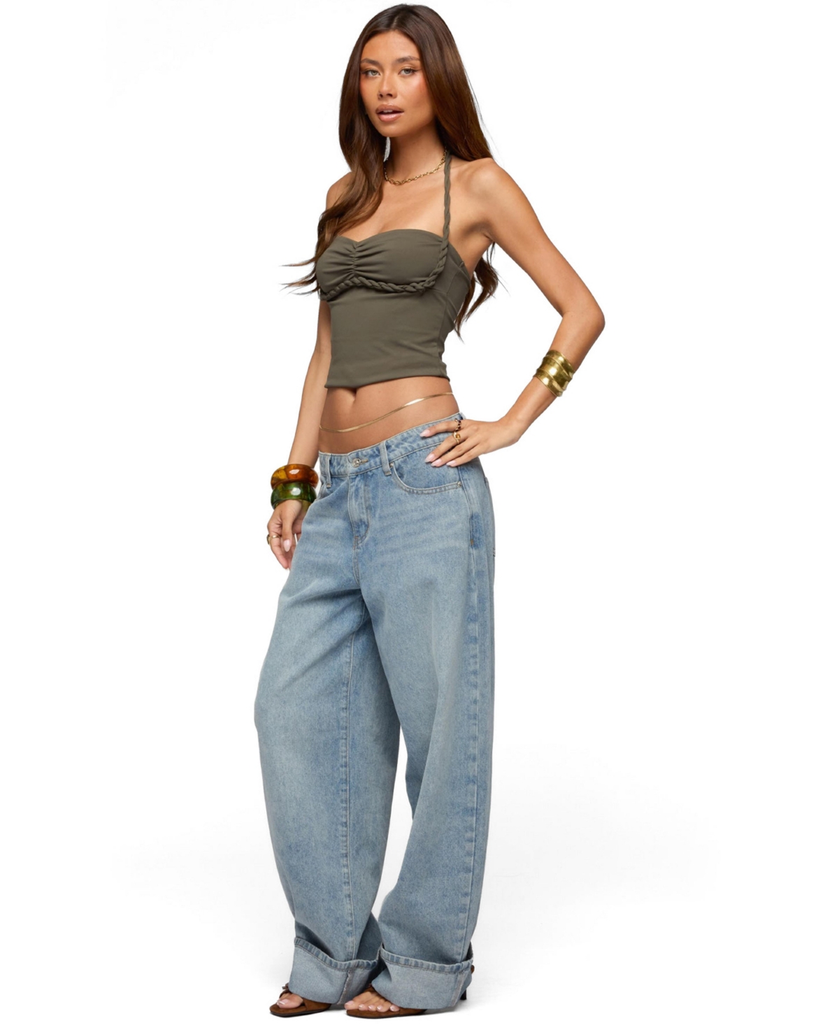 Edikted Women's Sherri Braided Strap Halter Top