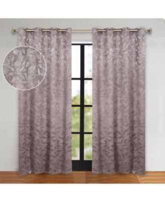 Leaves Room Darkening Grommet 2-Panel Curtain Set