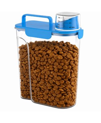 Airtight Pet Food Storage Container with Handle and Measuring Cup for Dogs Cats Birds
