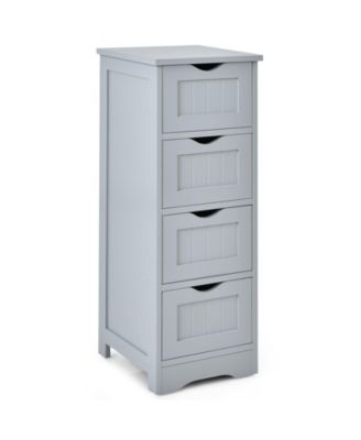 Slim 4-Drawer Free-Standing Bathroom Floor Cabinet, 32-in H