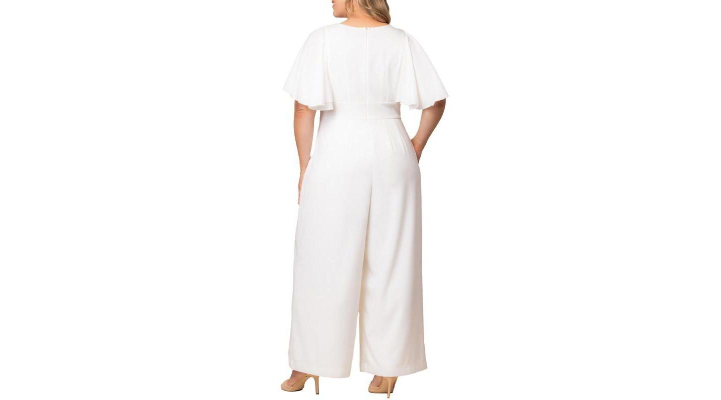 Женский комбинезон Kiyonna Plus Size Spellbound Wide Leg Jumpsuit, цвет: Слоновая кость — фото 2