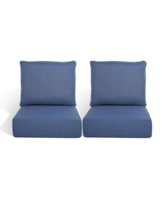 24"x 22" Outdoor Deep Seat Cushion Set, 6-inch Thicken Waterproof Patio Furniture Cushions with Removable Cover, 2 Sets
