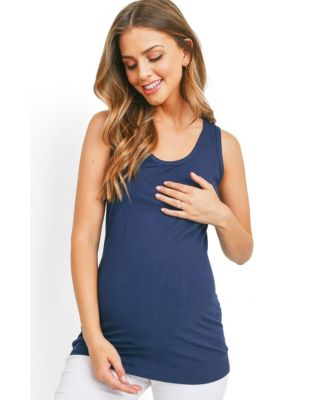 Maternity Ribbed Scoop Neck Tank Top