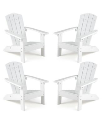 4 Piece Kid's Adirondack Chair All-Weather HIPS Toddler Lawn Chair w/ Ergonomic Design