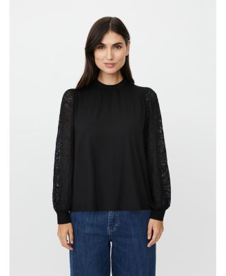 Women's Mabravoria High Neck Lace Sleeve Blouse