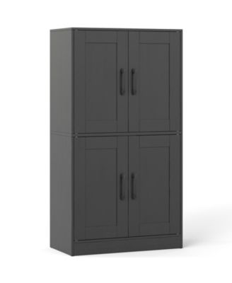 43-in Tall Bathroom Storage Cabinet with 2 Doors and Adjustable Shelves