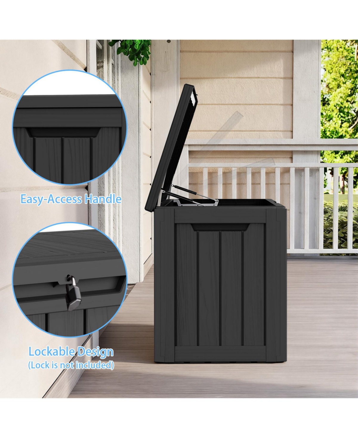 sumyeg Resin Outdoor Storage Deck Box with Lockable Lid