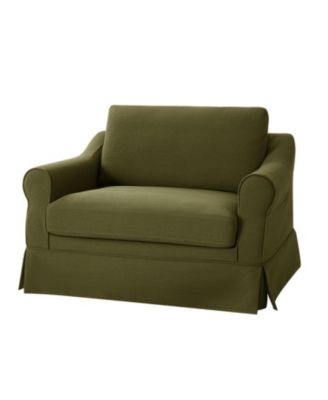 Raul Farmhouse Slipcovered Armchair with Feather Blended Cushion