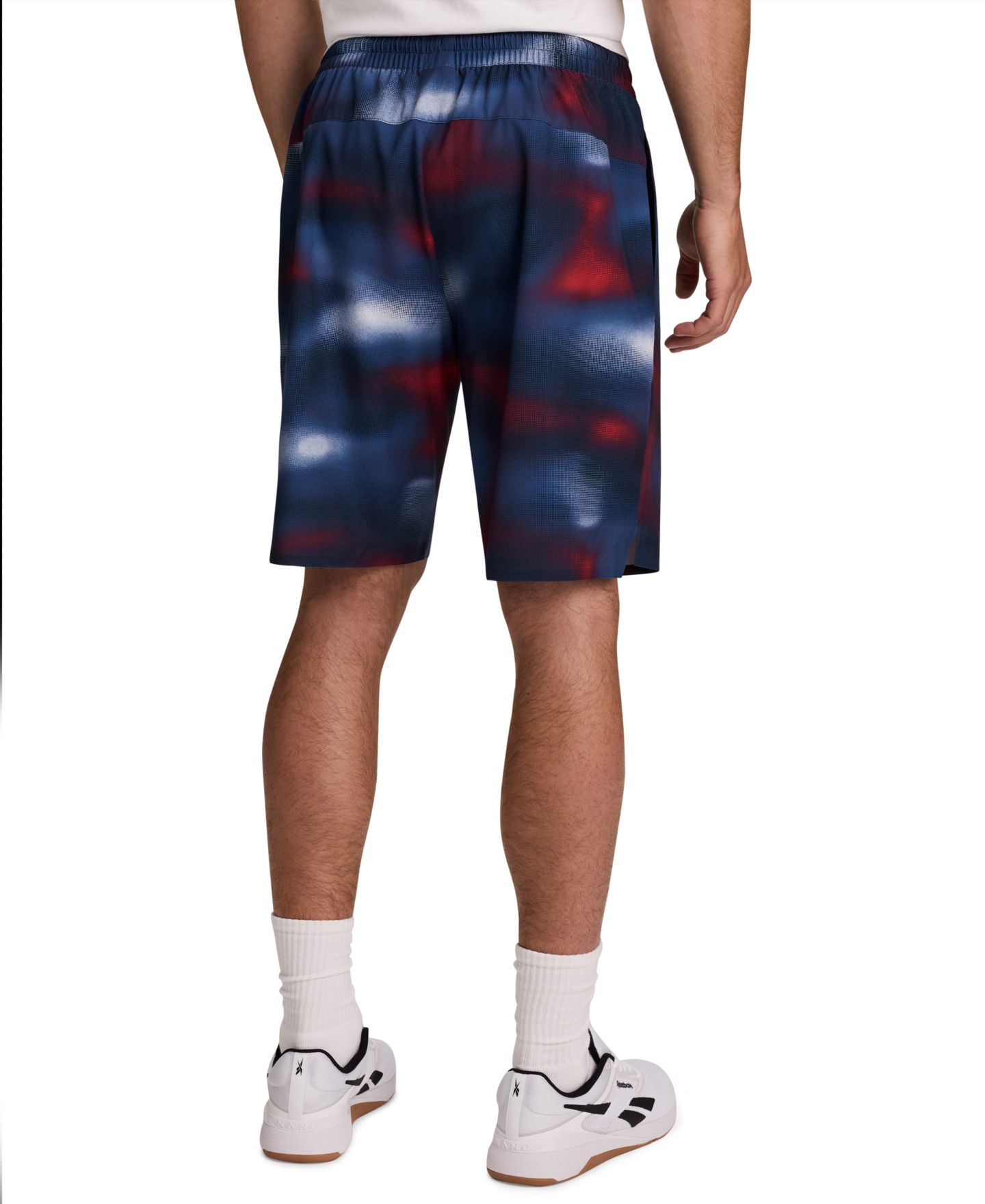 Мужские шорты Reebok Regular-Fit Ombre Print Athletic Shorts, 9" inseam, цвет: Тёмно-синий — фото 3