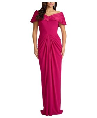 Women's Seraphine Pleated Portrait Collar Gown