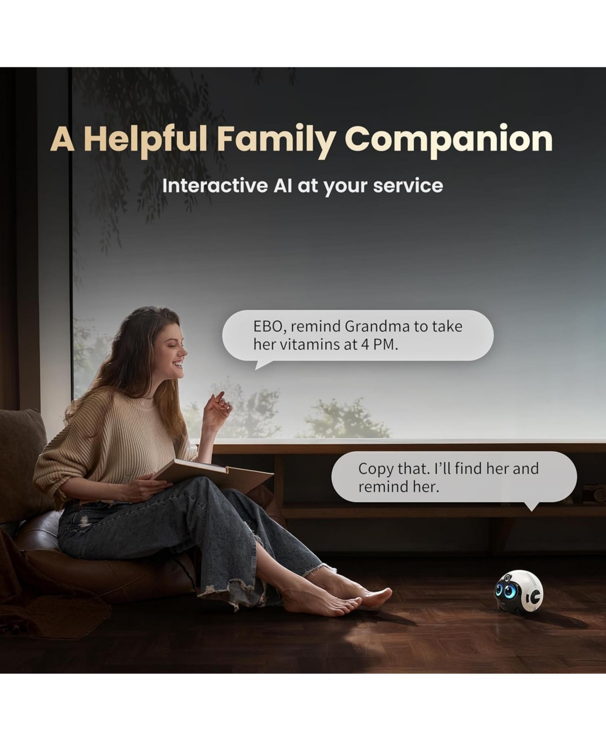 Enabot Ebo Max FamilyBot Smart Home Robot with 4K Camera, V-slam Navigation, Two-Way Video and Ai Patrol