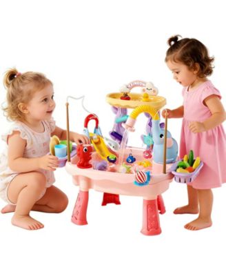 Kids Water Table Electric Pump Faucet Play Food Fishing Kitchen Sinks Toy
