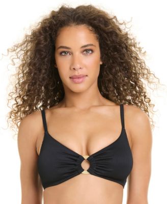 Women's Moonlight Tides Over-The-Shoulder Ring Front Bikini Top