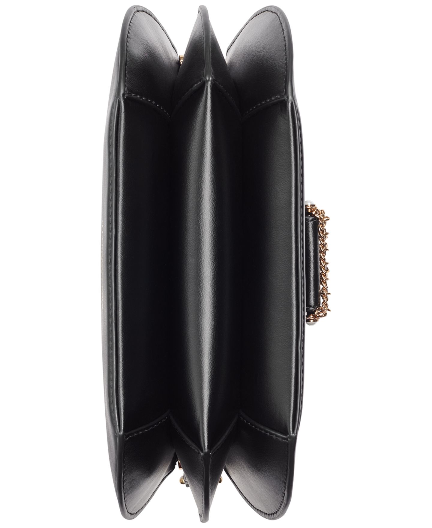 Женская сумка KARL LAGERFELD PARIS Jocelina Leather Small Shoulder Handbag, цвет: Чёрный / Золотой — фото 5