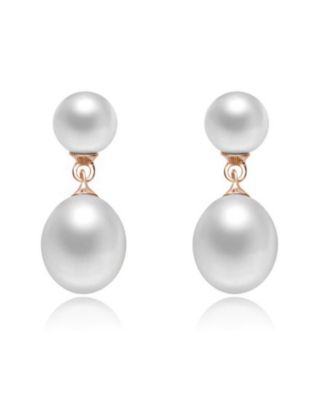 Elegant Sterling Silver Freshwater Pearl Dainty Drop Earrings