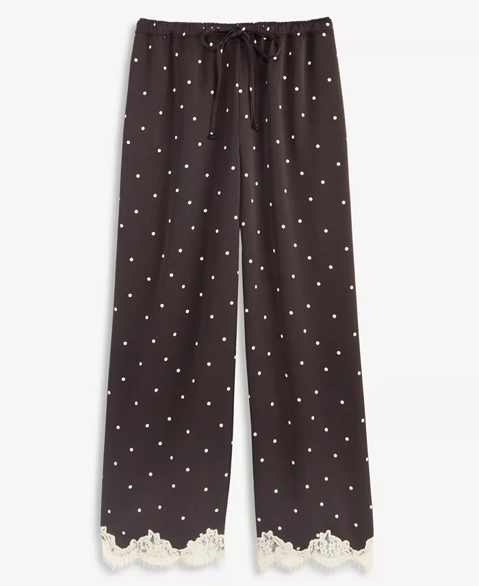 Women's Pull-On Dot Lace-Trim Wide-Leg Pants - thumbnail 6