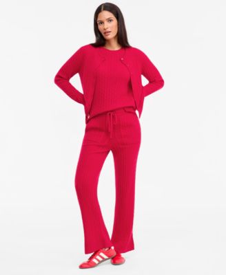 Women's Cable-Knit Wide-Leg Pants