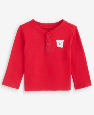 Baby Boys' 3M-24M Mix & Match Long-Sleeve Polar Bear Henley T-Shirt