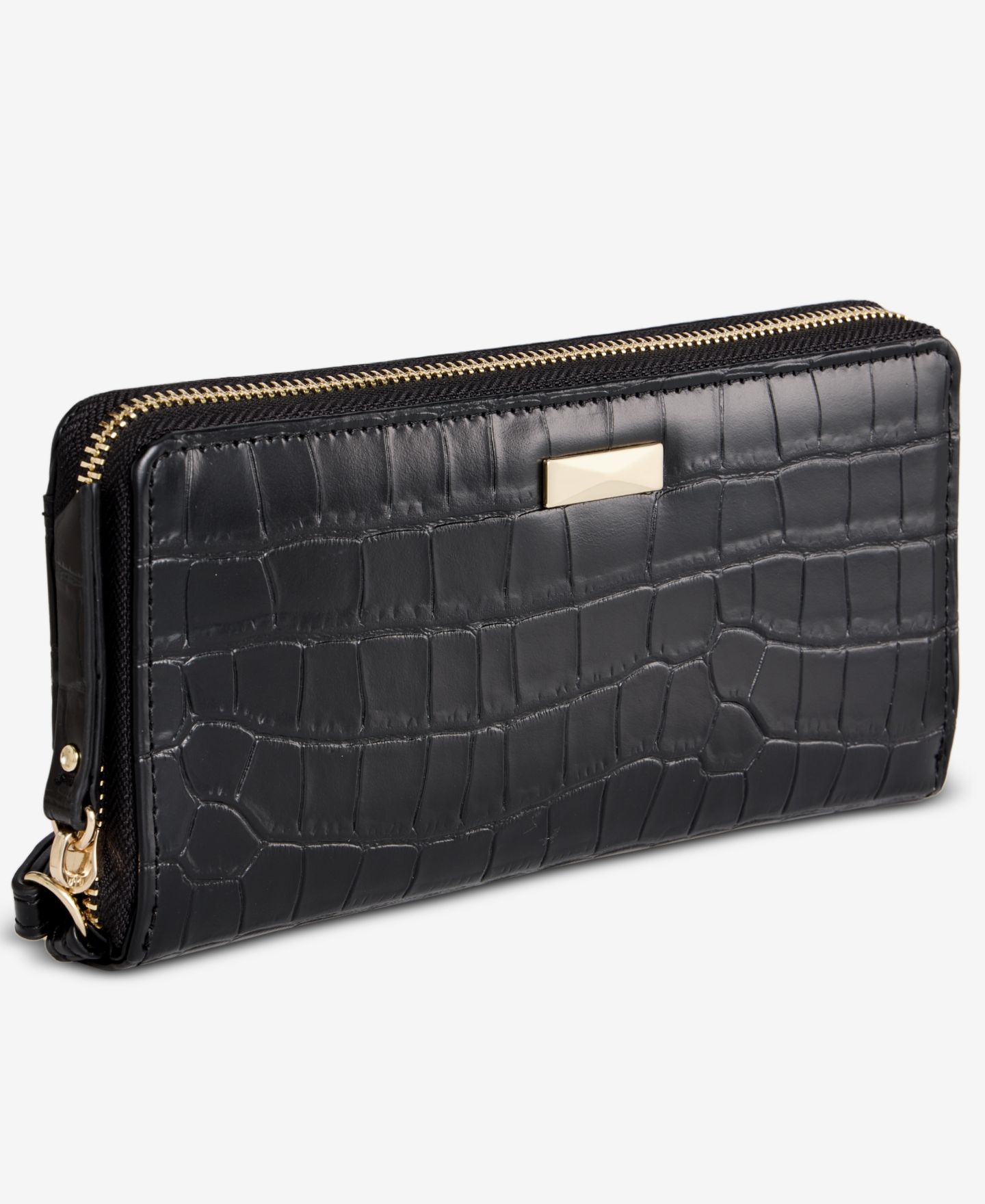 Женский кошелёк I.N.C. International Concepts Hazell Croco-Embossed Zip Around Wallet, цвет: Чёрный — фото 3