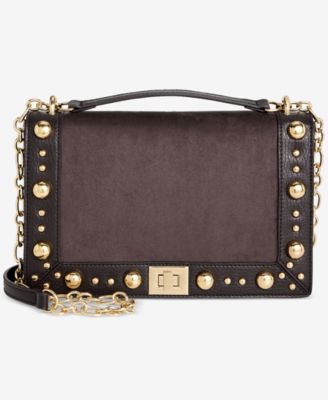 I.N.C International Concepts Ajae Faux-Suede Stud Shoulder Bag