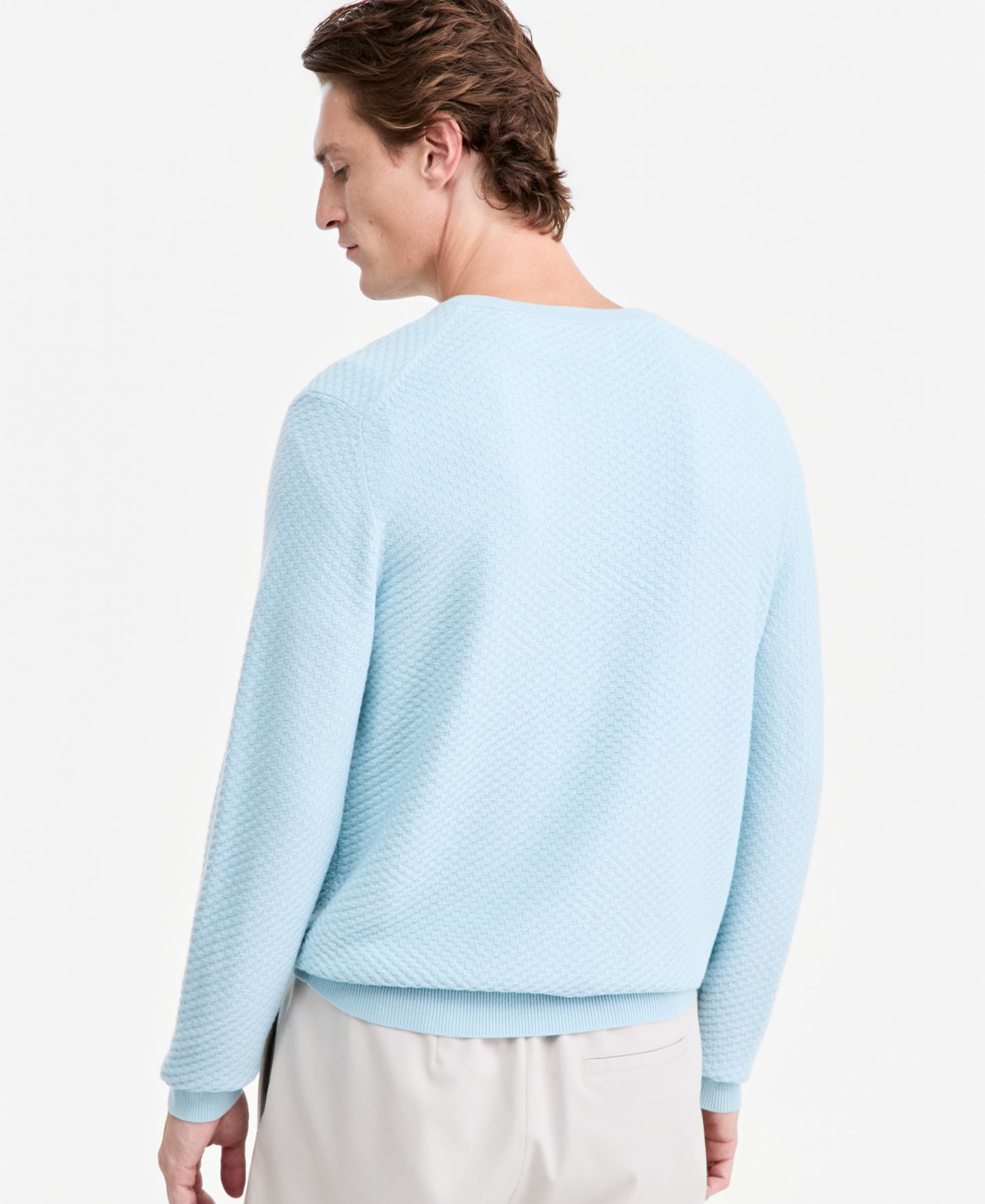 Мужской свитер Alfani V-Neck Merino-Blend, цвет: Синий — фото 2