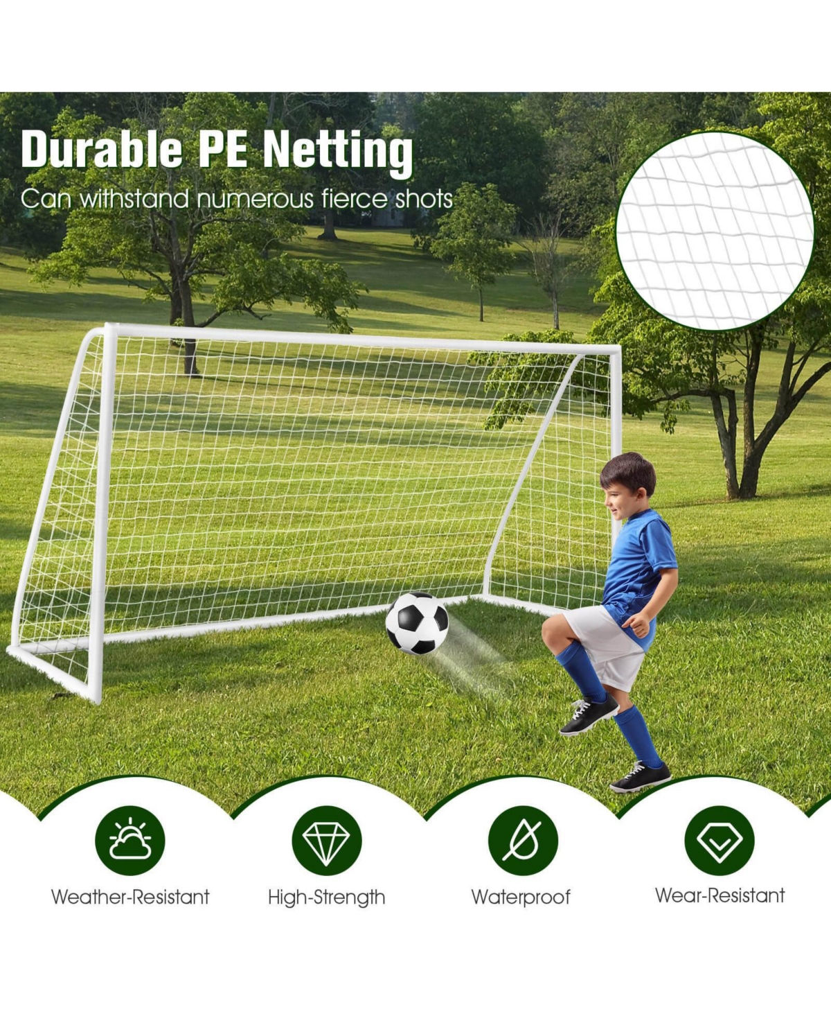 Mecale Backyard Soccer Goal with Pvc Frame and High-Strength Net