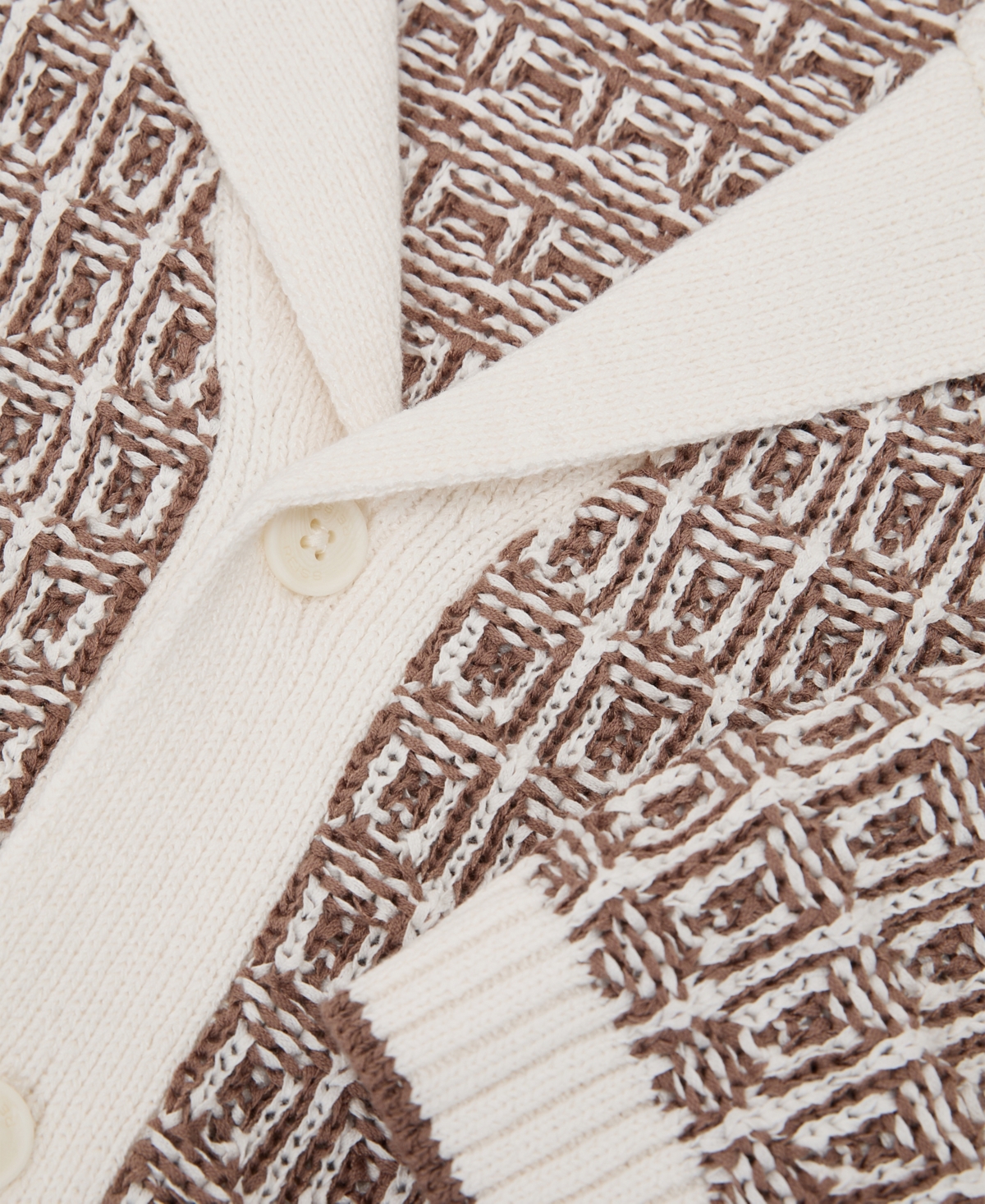 Reiss Men's Penn Button Through Jacquard Textured Shirt