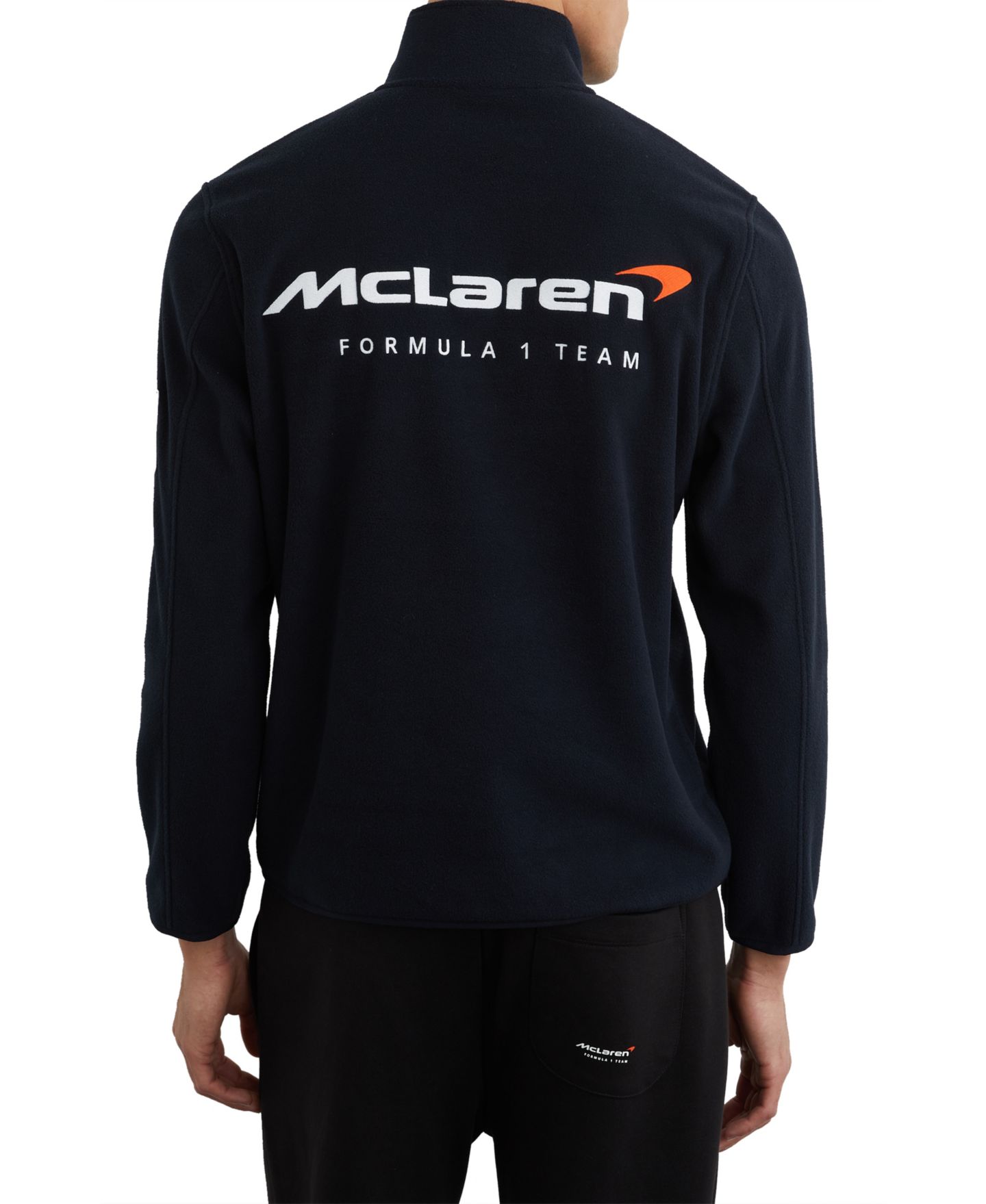Мужское поло REISS Meros Half Zip Mclaren Embroidered Fleece Polo Shirt, цвет: Тёмно-синий — фото 5