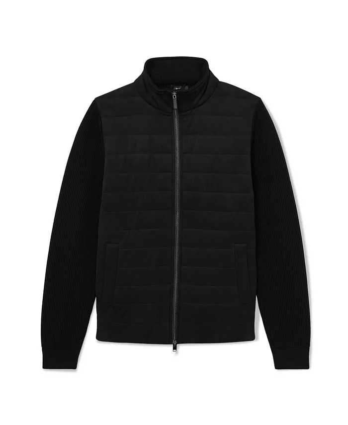 Men's Bram Zip Through Funnel Quilted Hybrid Jacket - thumbnail 4