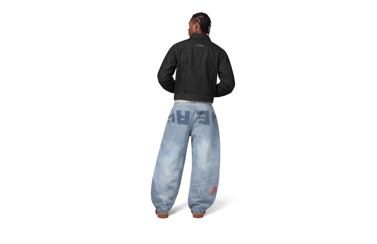 Мужские джинсы AELFRIC EDEN Inverted Graphic Baggy Barrel, цвет: Синий — фото 2