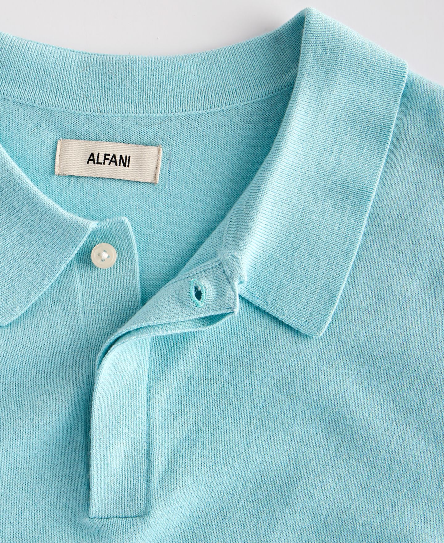 Мужское поло Alfani Merino Wool-Blend Regular-Fit Polo Shirt, цвет: Синий — фото 4