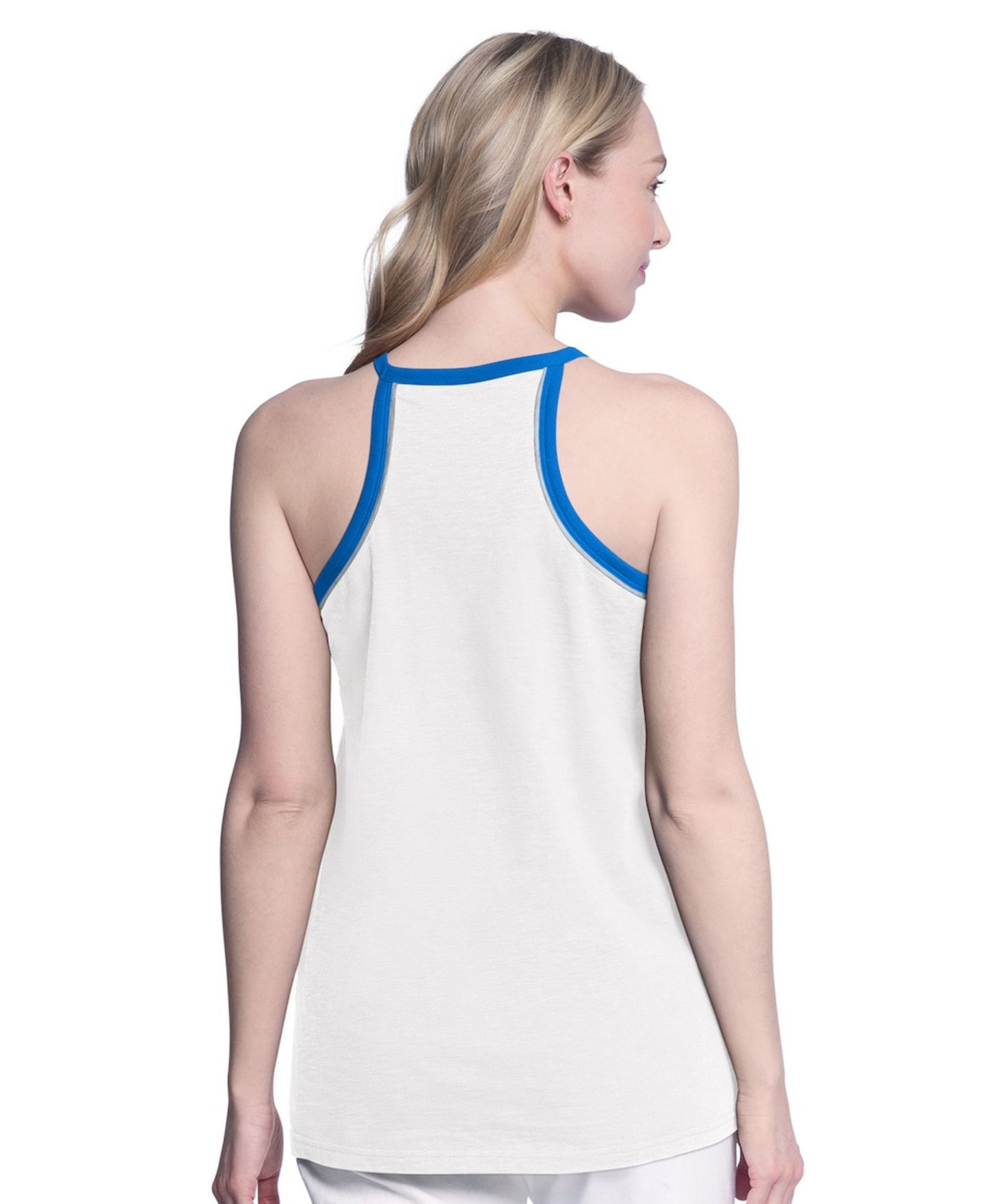 Женский топ G-III 4Her by Carl Banks White Dallas Mavericks Curveball Racerback Scoop Neck Slub — фото 2