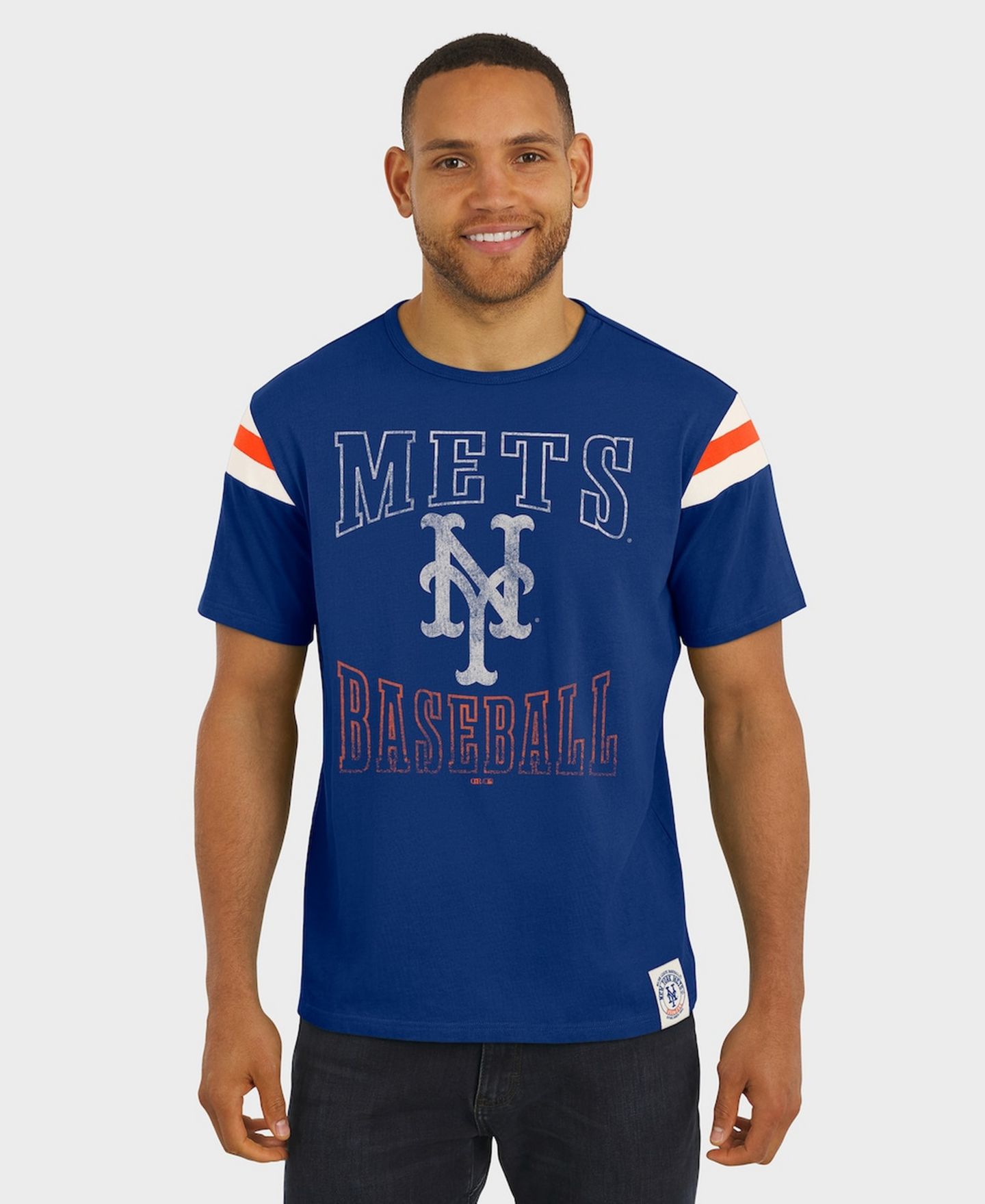 Мужская футболка Fanatics Darius Rucker Collection By Royal New York Mets Distressed Sleeve Stripe — фото 4